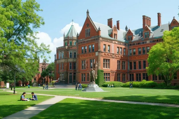 law school lawn outside of law school building