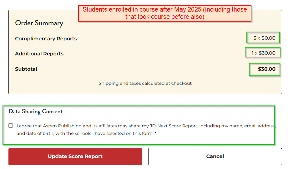 Test Day Selection Screen