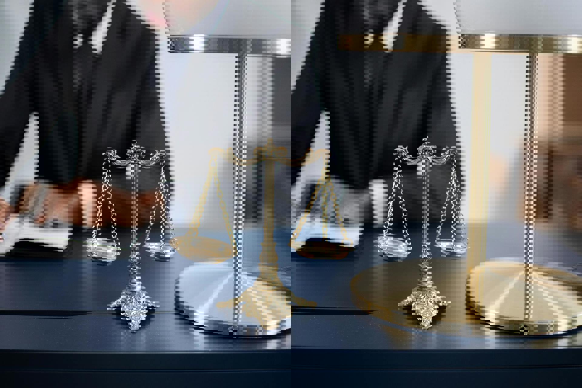 law scale weight tool on law school desk