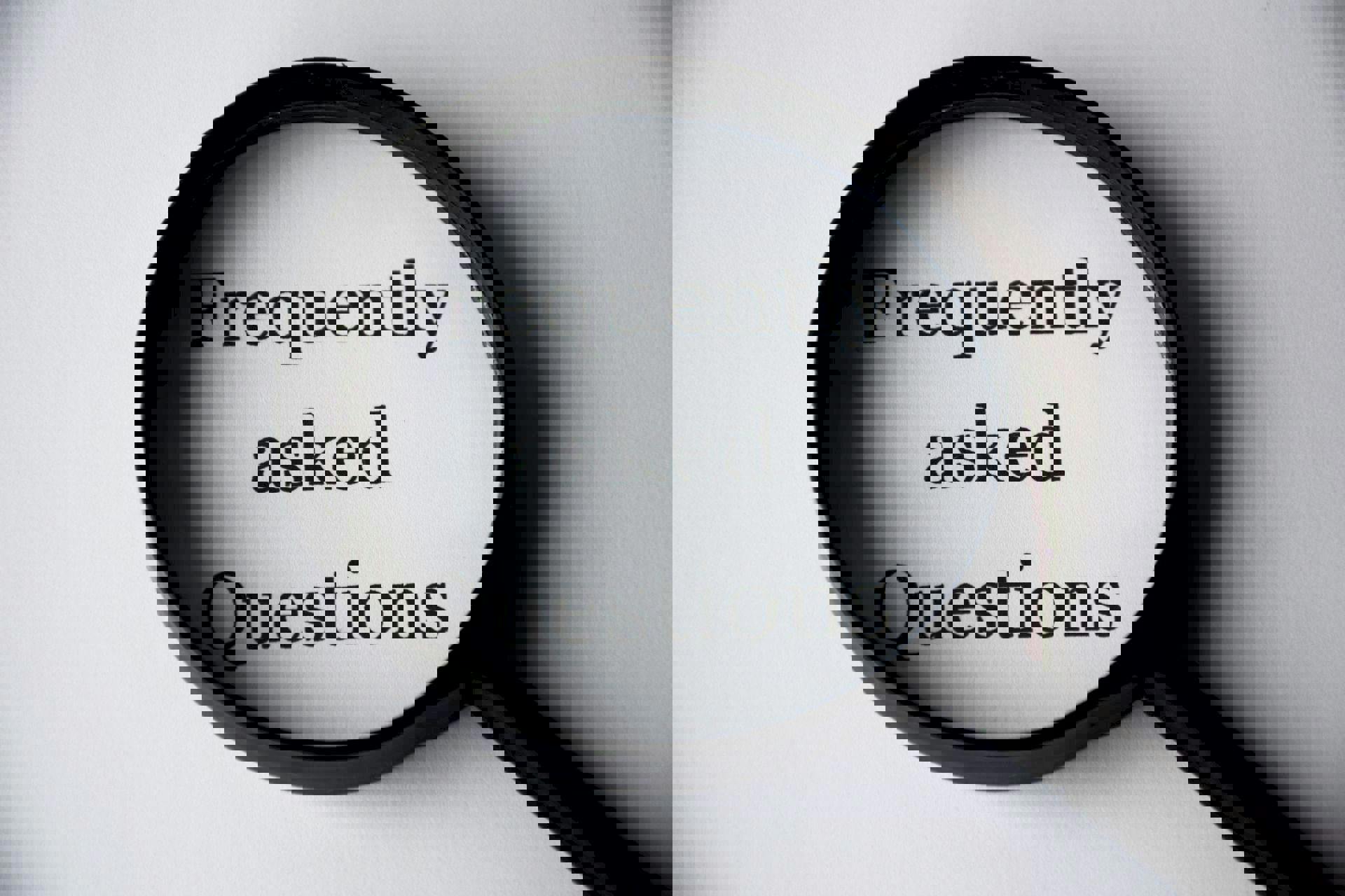 Magnifying glass hovering over "Frequently Asked Questions"